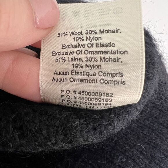 Aritzia Little Moon Small Black Wool Mohair Floral Applique Cardigan Sweater - Picture 7 of 7